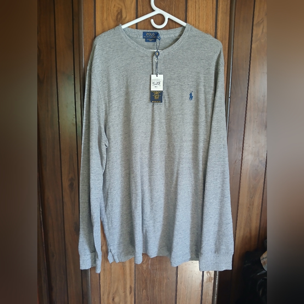 Polo by Ralph Lauren Heather Gray Long Sleeve Tee